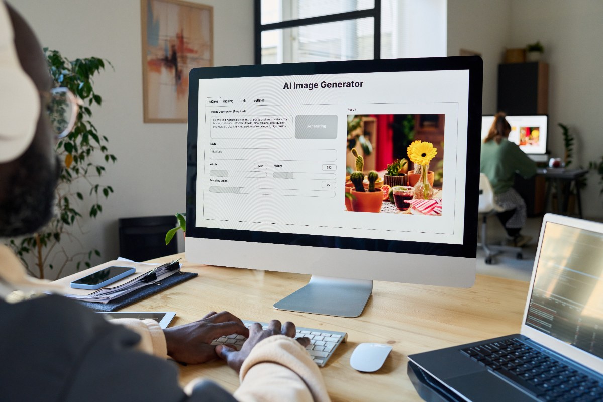 Une personne, utilisantson ordinateur, créant un site web sur Wix