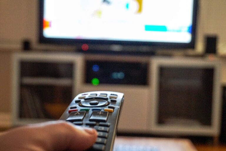 Une personne qui utilise une télécommande et allume la télé