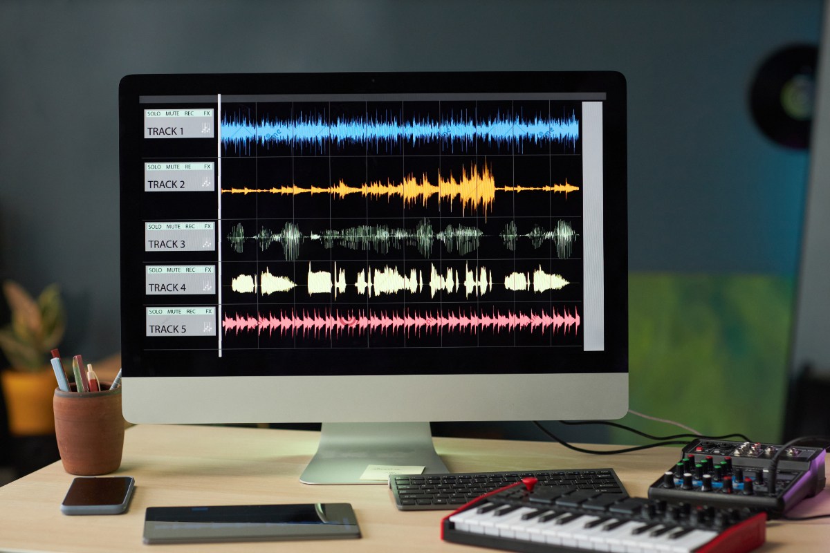 Un logiciel de mixage musical sur un ordinateur