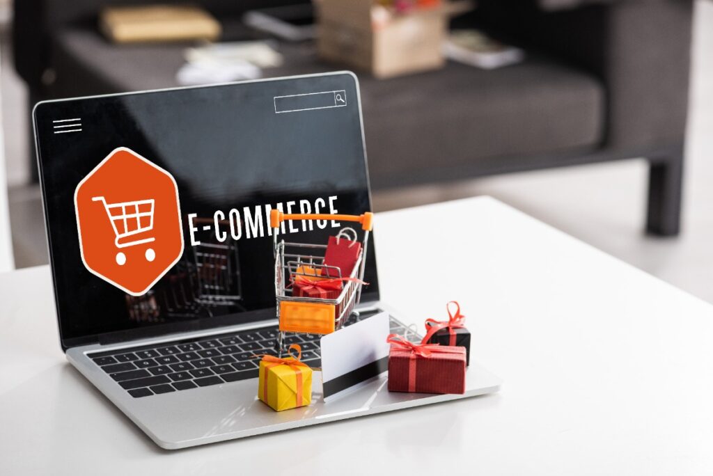 Un écran d'ordinateur allumé avec un graphique e-commerce